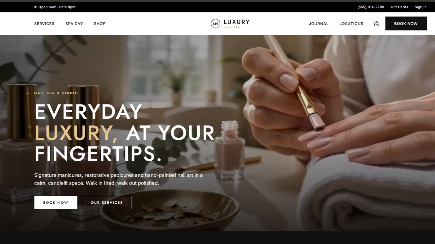Luxury Nail Spa site preview